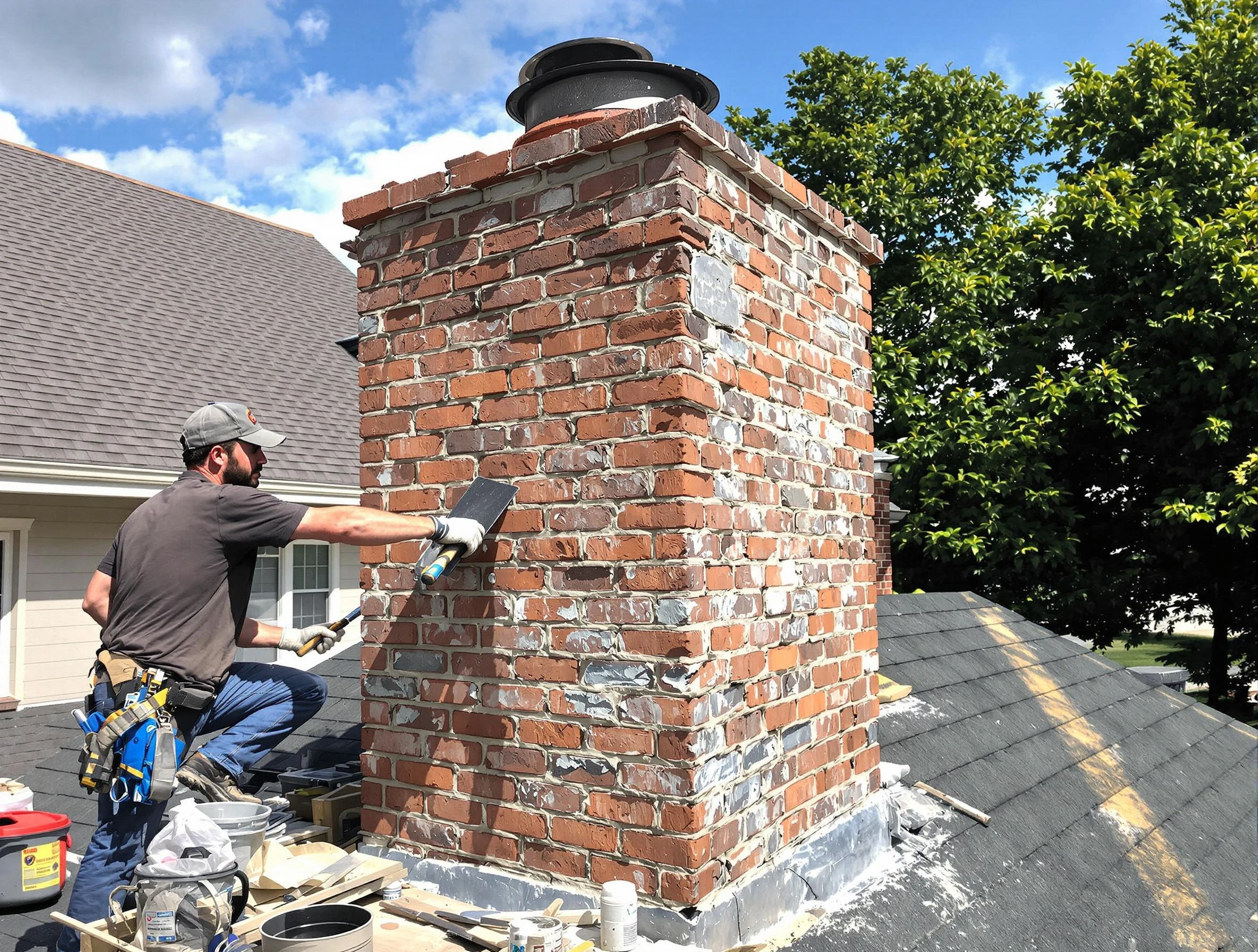 Completed chimney rebuild by Woods Cross Chimney Sweep in Woods Cross, UT