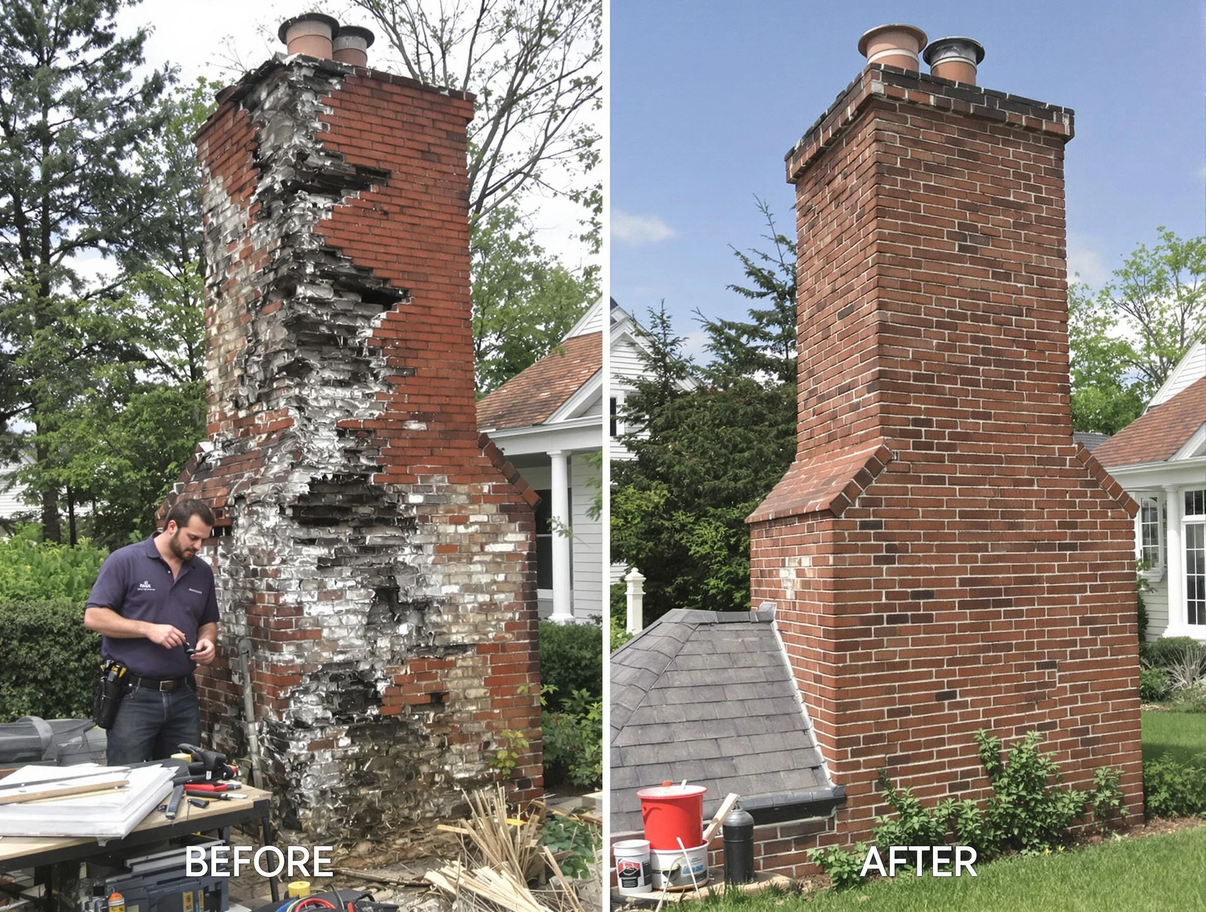 Woods Cross Chimney Sweep performing a full chimney restoration in Woods Cross, UT