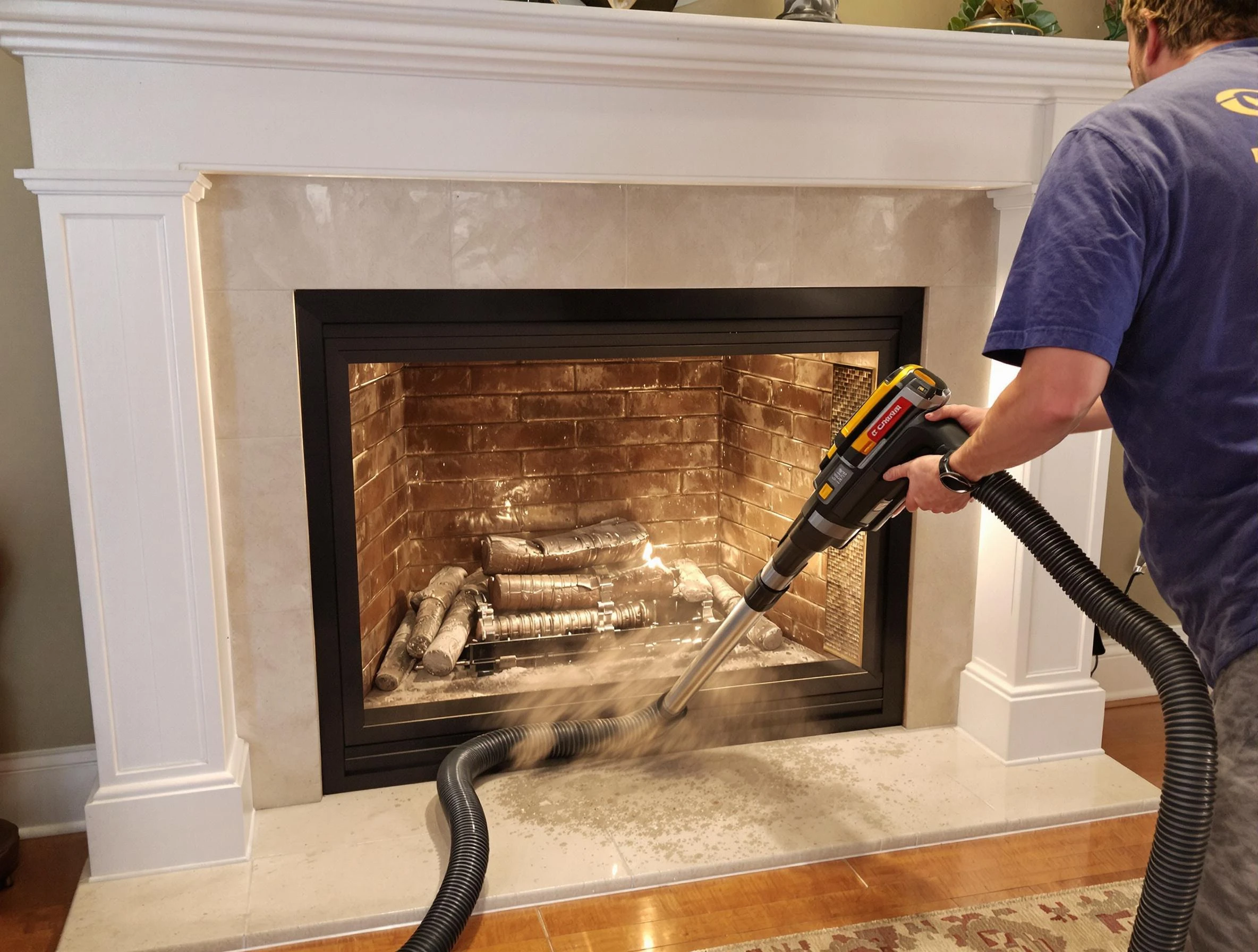 Fireplace cleaning performed by Woods Cross Chimney Sweep in Woods Cross, UT