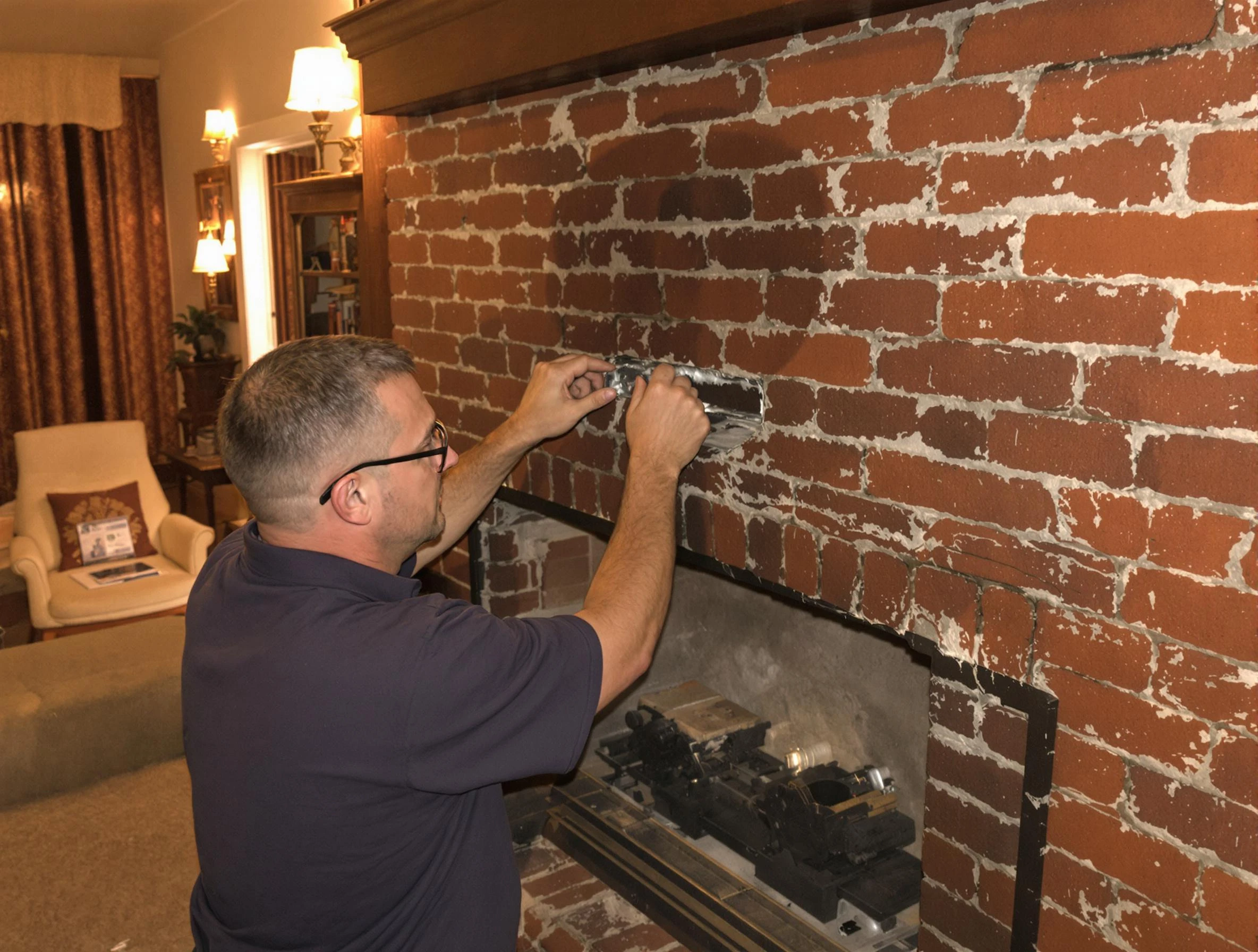 Woods Cross Chimney Sweep expert fixing a fireplace in Woods Cross, UT